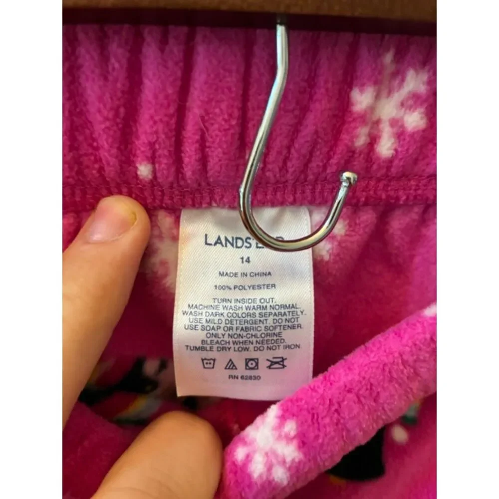 Lands' End Kids Penguin Fleece Pajama Set | Size 14 | EUC